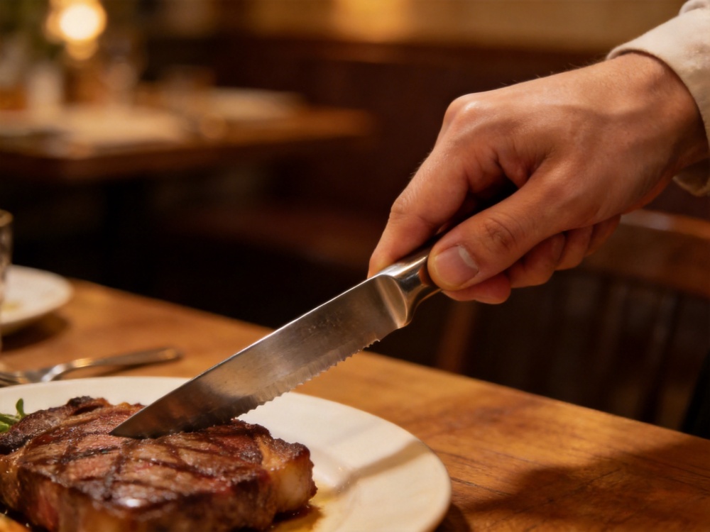 How to hold a steak knife