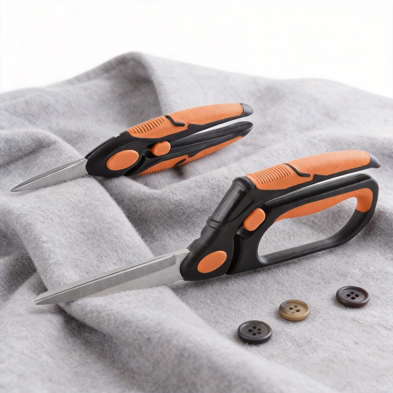 Multipurpose heavy-duty fabric scissors with non-slip grip, sharp stainless steel blades for sewing, leather and thick materials