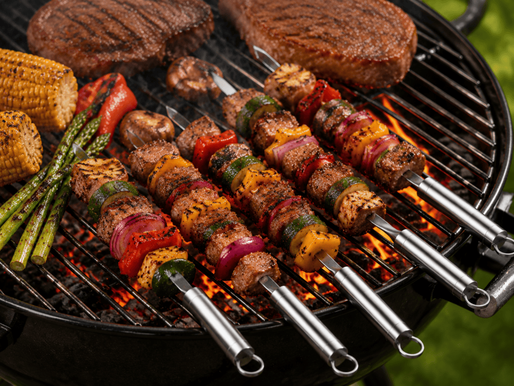 BBQ skewers on grill