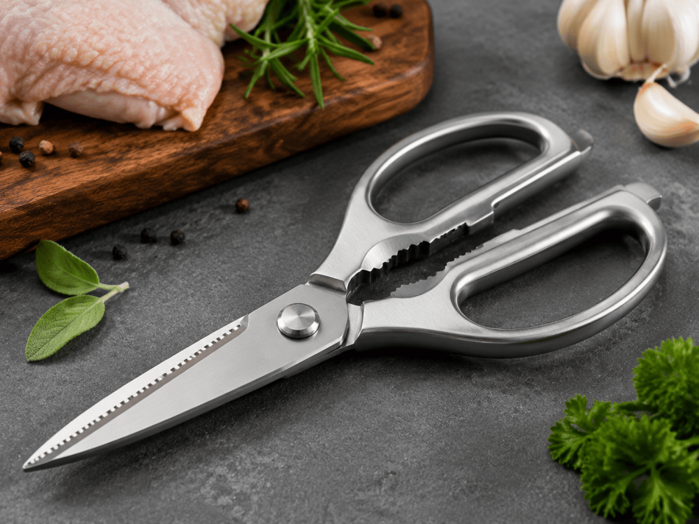 Professional stainless steel kitchen scissors for food preparation
