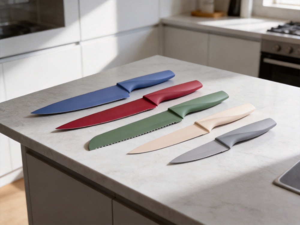 colorful kitchen knife set non stick coating kitchen cooking knife set