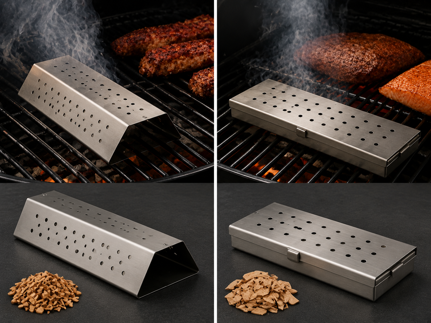 V-shaped smoker box vs flat smoker box