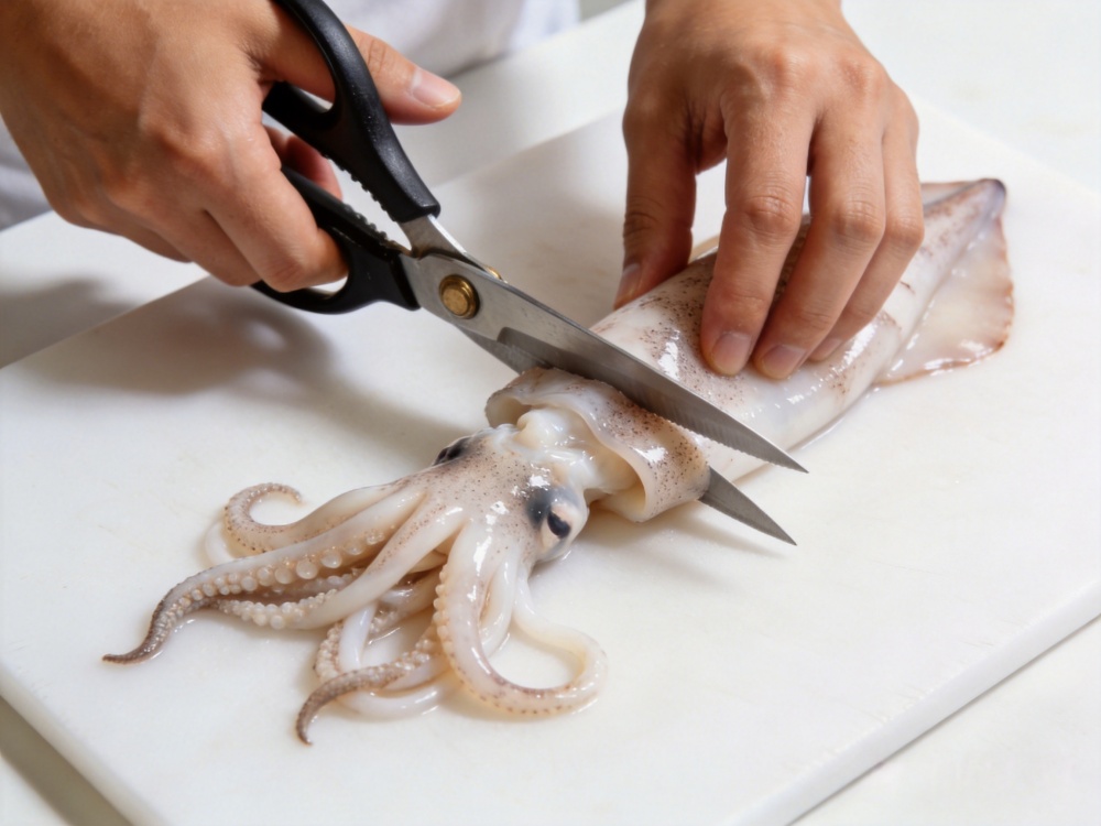 Kitchen scissors seafood preparation
