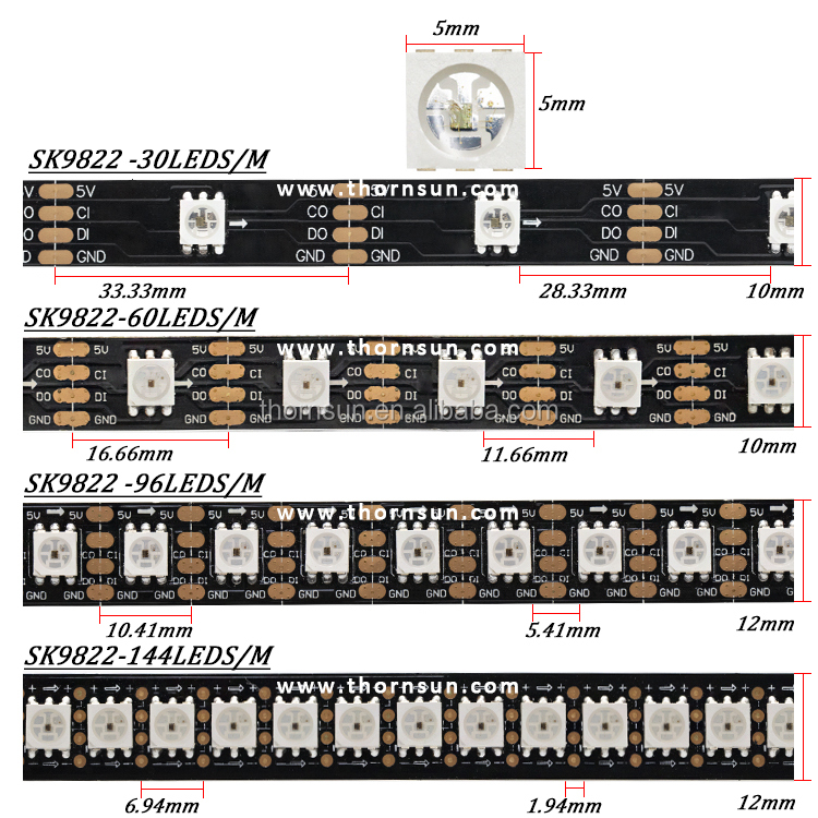 SMD5050 apa102 rgb led strip