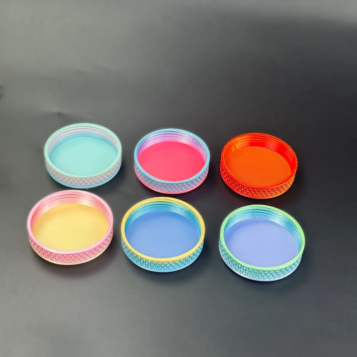 the gradient lids seen from inside, showing the inner colours