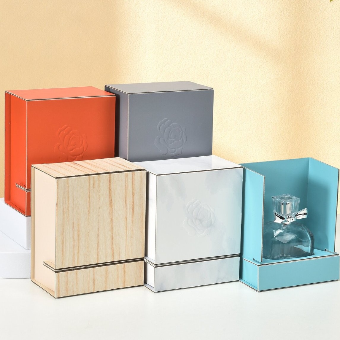 Premium Embossed Folding Gift Box — packed set