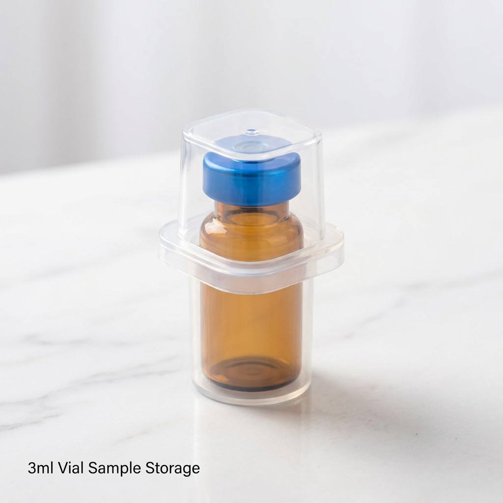 3ml single-vial complete packaging kit with transparent PP case glass vial butyl stopper and aluminum cap