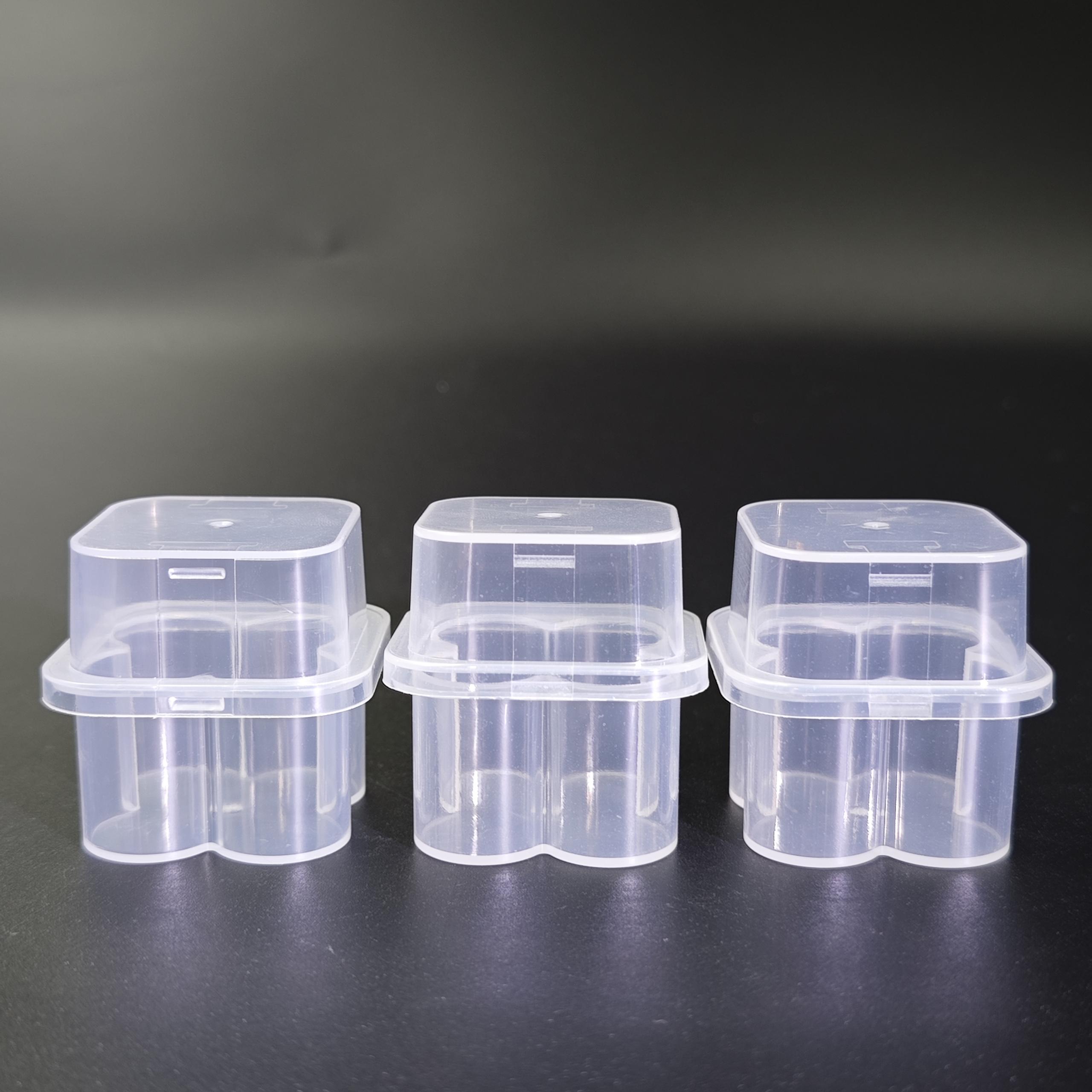 3 ml 4-piece set transparent PP tube rack OEM high quality BPA-free biological reagent storage box plastic tube rack organizer for laboratory cold chain use