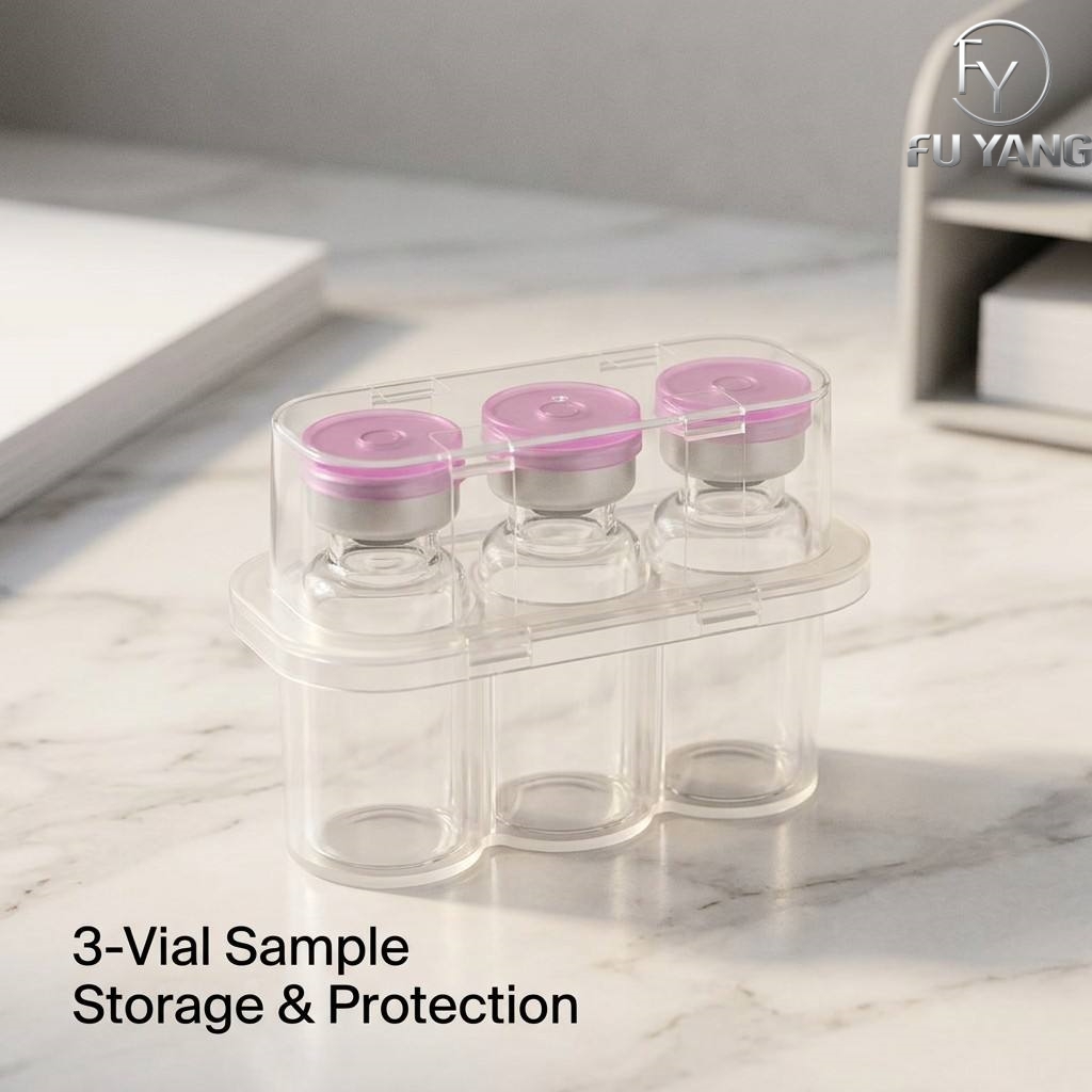 3ml 3-vial complete packaging kit with cloud-shape PP case glass vial butyl stopper and aluminum cap