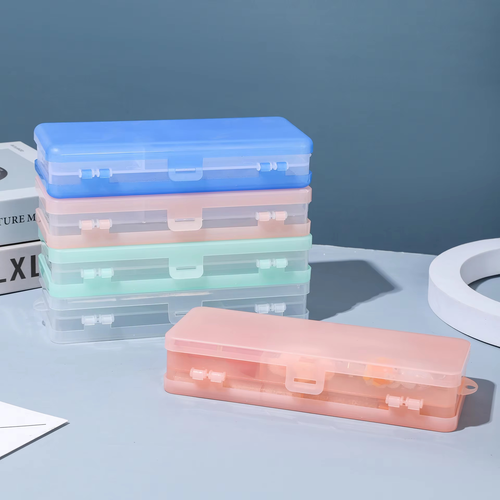 PP Plastic Frosted Storage Box Large Medium Small Double-Layer Multi-Use DIY Rectangular Plastic Box