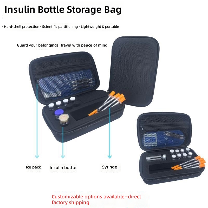Multifunctional insulin storage bag, insulin vial storage bag, vial medication bottle, large capacity storage, portable outdoor protective case, wholesale