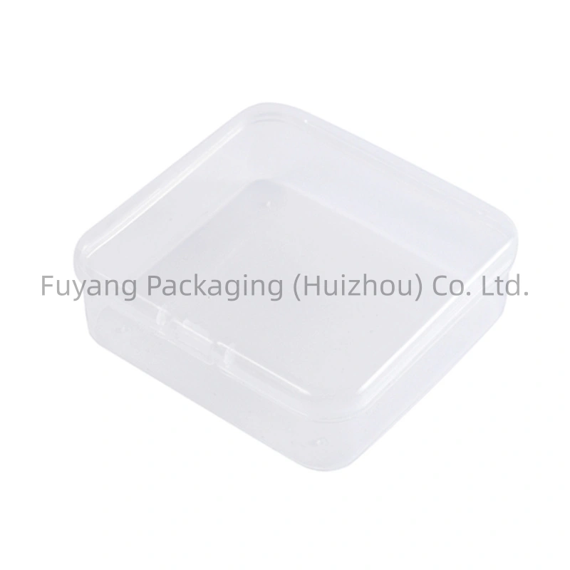 Transparent Small Square Box with Lid Tool Box Nail Art Wearable Nails Plastic Box Toy Accessories Packaging Box Desktop Organizer