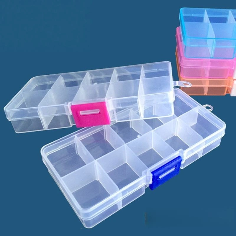 Small 10-Compartment Transparent Pp Plastic Box Detachable Parts Component Storage Box Jewelry Jewelry Classification Hangeable