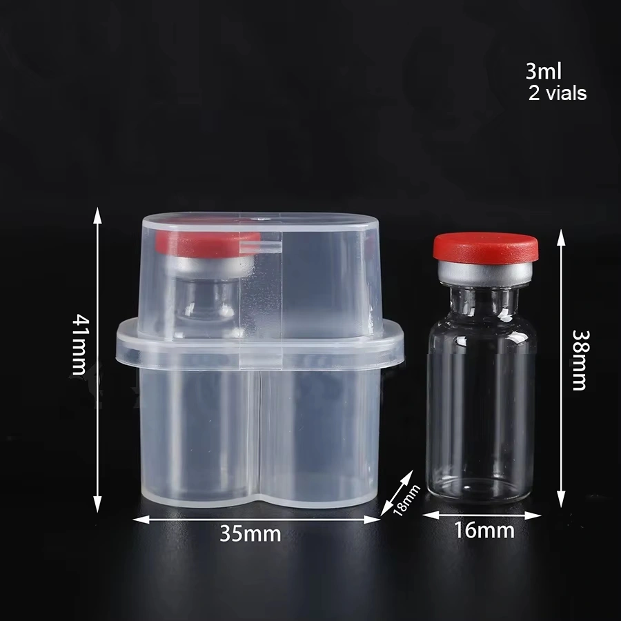 3ml ampoule rack transparent plastic box PP portable vial storage box 3ml, pack of 2, suitable for laboratory use