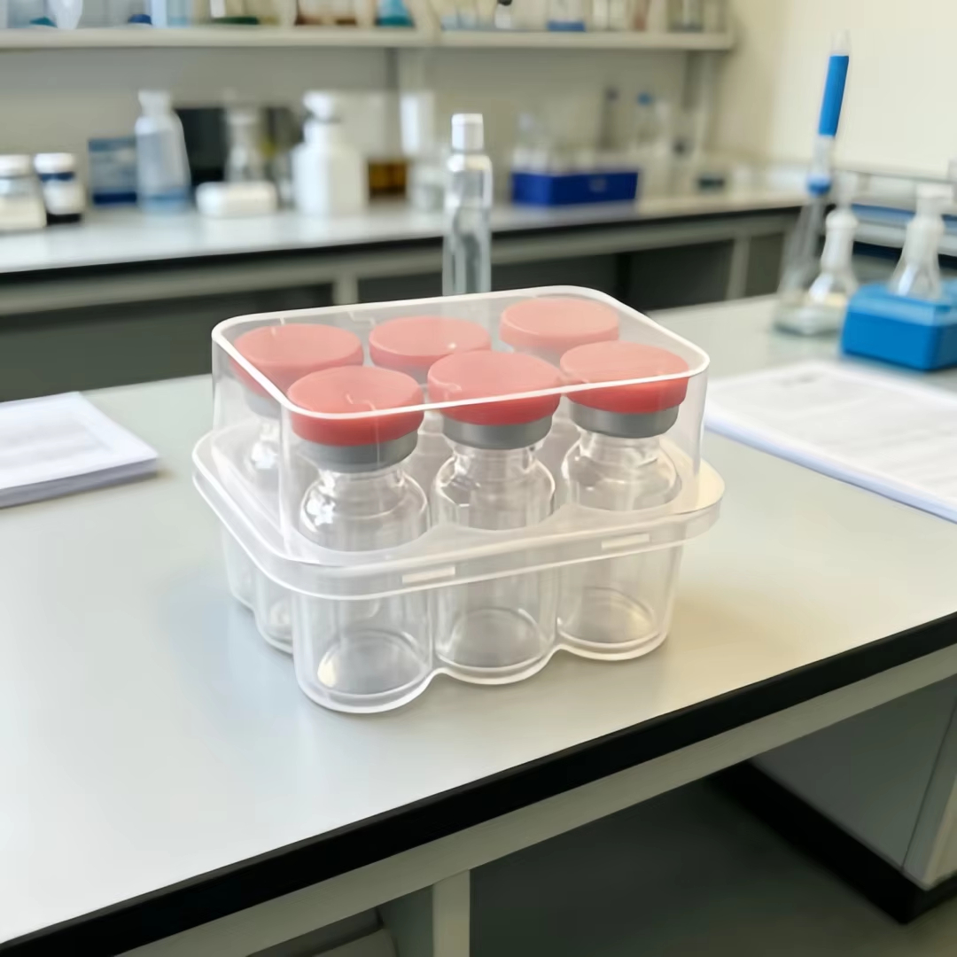 3ml 6-Pack Transparent Plastic Vial Box Freeze-Dried Sample Case PP Vial Holder Organizer for Bio-Reagent & Scientific Sample