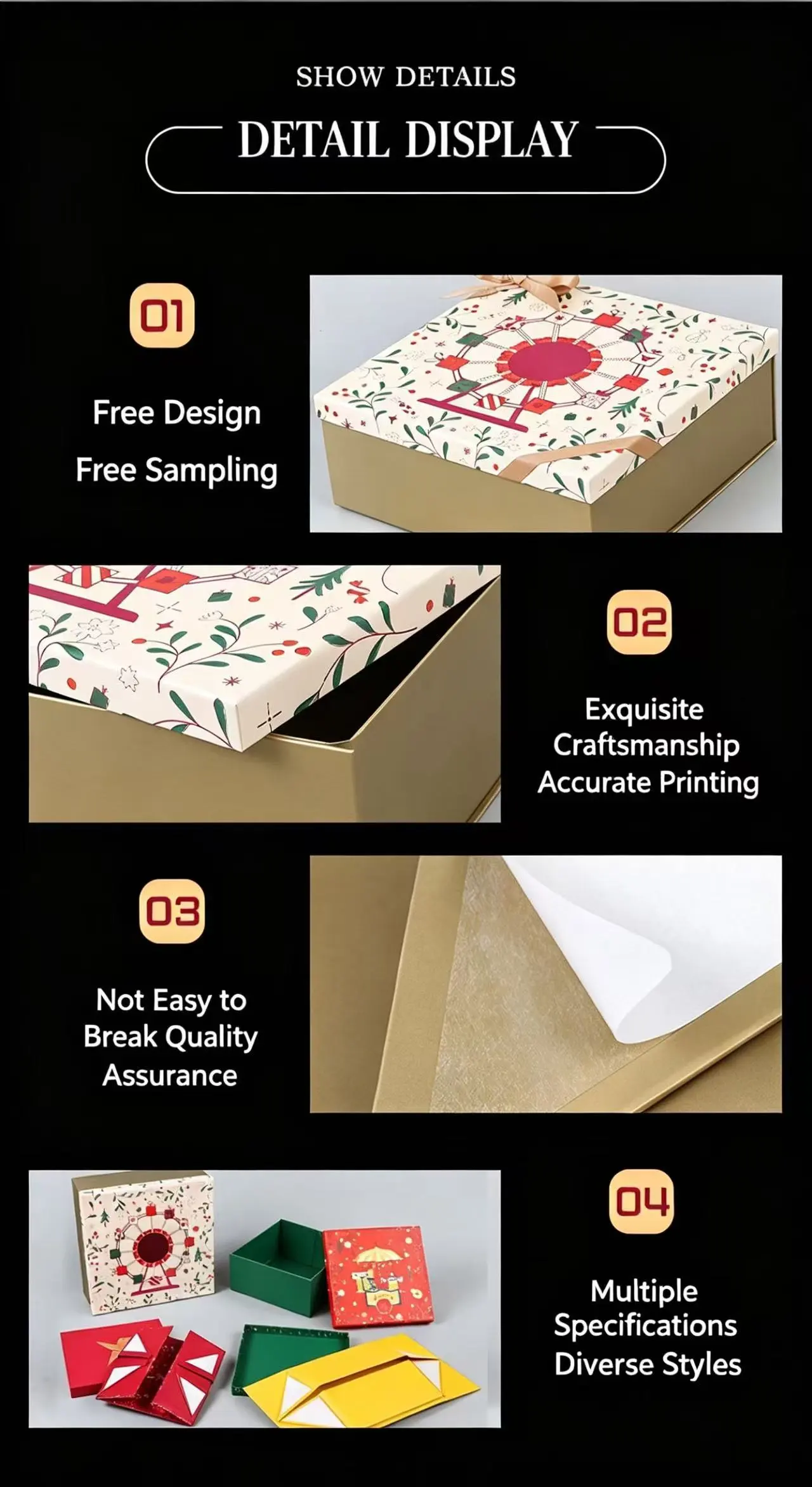 Customizable Christmas Ferris Wheel Gift Box – Foldable Paper Box with Premium Printing & Free Design Sampling