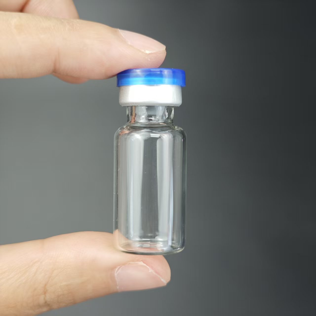 3ml 2-piece set of peptide packaging products, including vials with butyl stoppers, PP plastic vial boxes, and aluminum caps