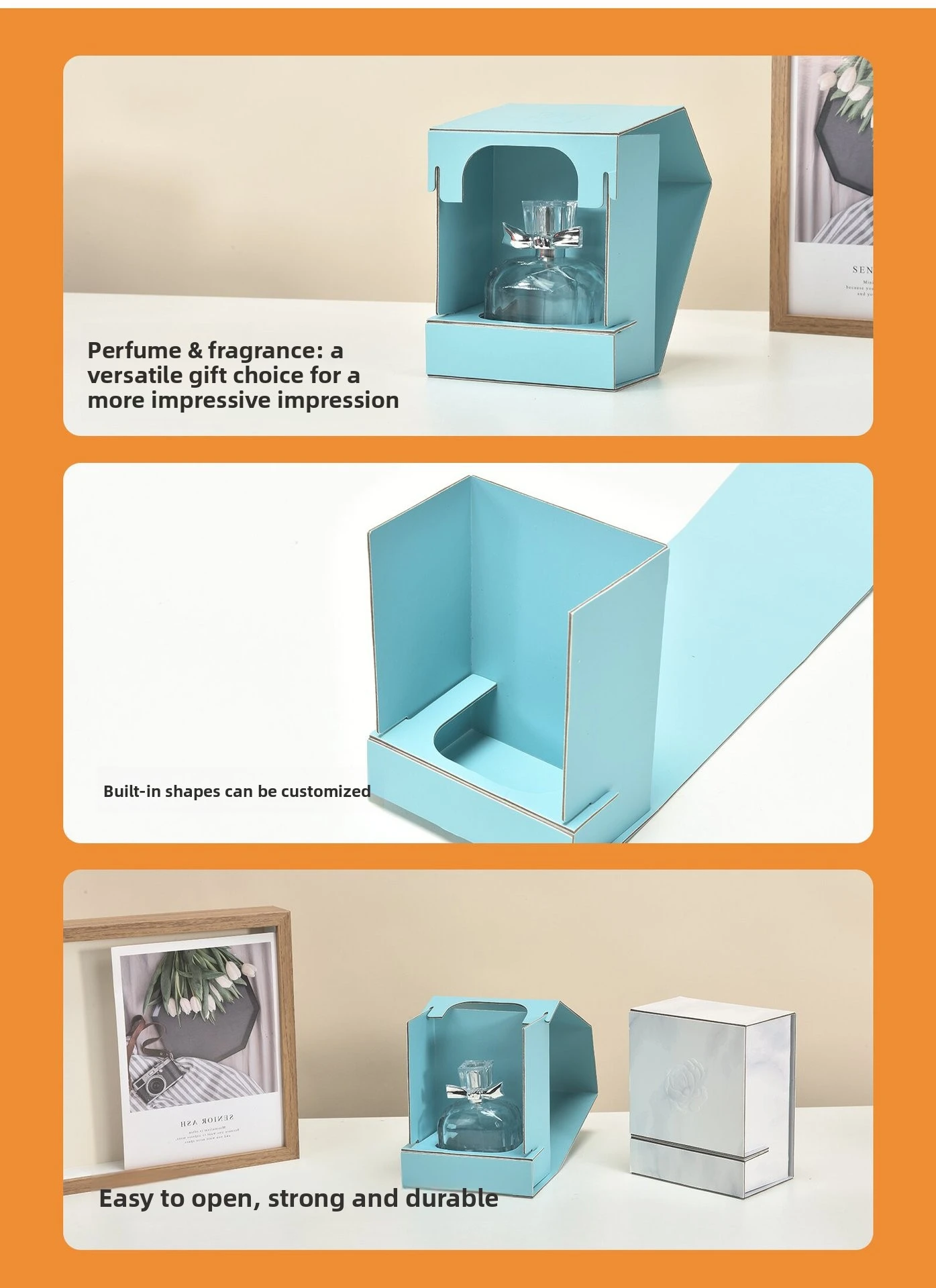 Versatile Perfume Folding Gift Box: Customizable Interior, Strong & Durable, Easy Opening