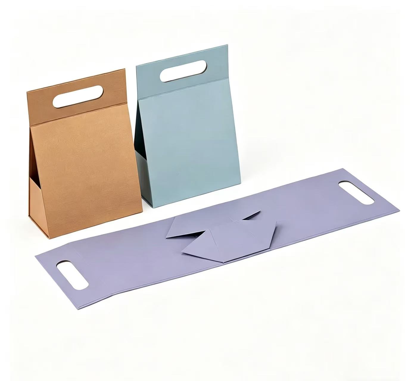 Customizable Kraft Paper Box with Lid, Paper Lunch Box – Foldable Cardboard Packaging for Home Use (Brown, Blue, Purple) | Bulk Supply & Eco-Friendly Design