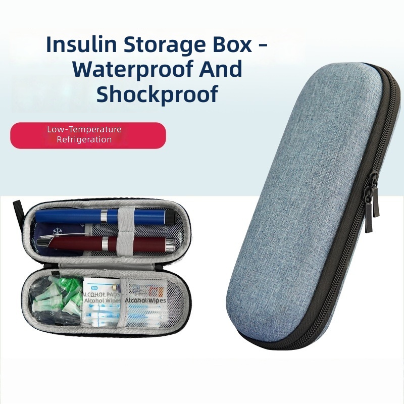 Insulin cooler bag outdoor portable EVA anti-drop storage bag thermal insulation ice pack cooler box ice pack cooler bag