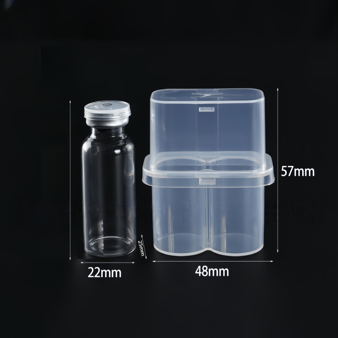 PP 2-Slot Vial Storage Box Sample Carrying Case 10ml Research Vials Shockproof Impact-Resistant for Laboratory Containers Bulk