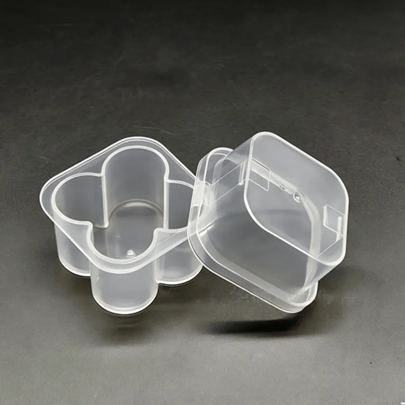 3 ml 4-Pack Transparent Plastic Bottle Box Freeze-Dried Sample Box PP Bottle Holder Storage Box for Biological Reagents and Scientific Samples