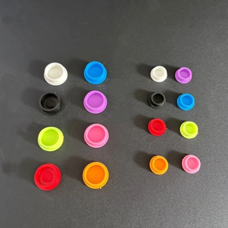 Round silicone cap, multiple colors available, suitable for 3ml 5ml 10ml peptide glass vials, the top of the cap can be customized with a logo, used for leak-proof and dust-proof peptide glass vials