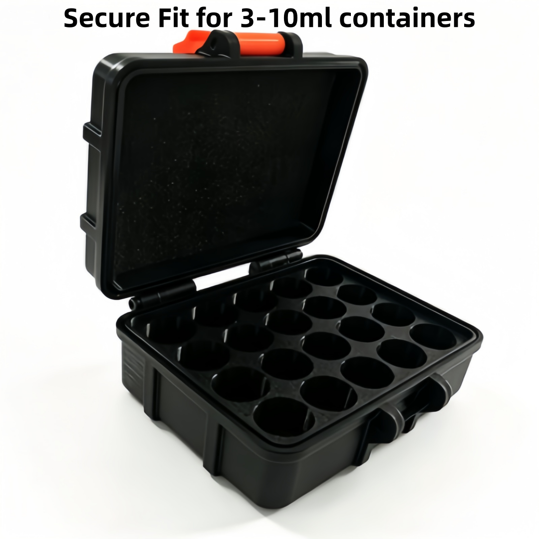 Custom PETG Vial Storage Box Fridge Safe Secure Snap Lock Lightweight Organizer Case for Scientific Laboratory Specimen Vials