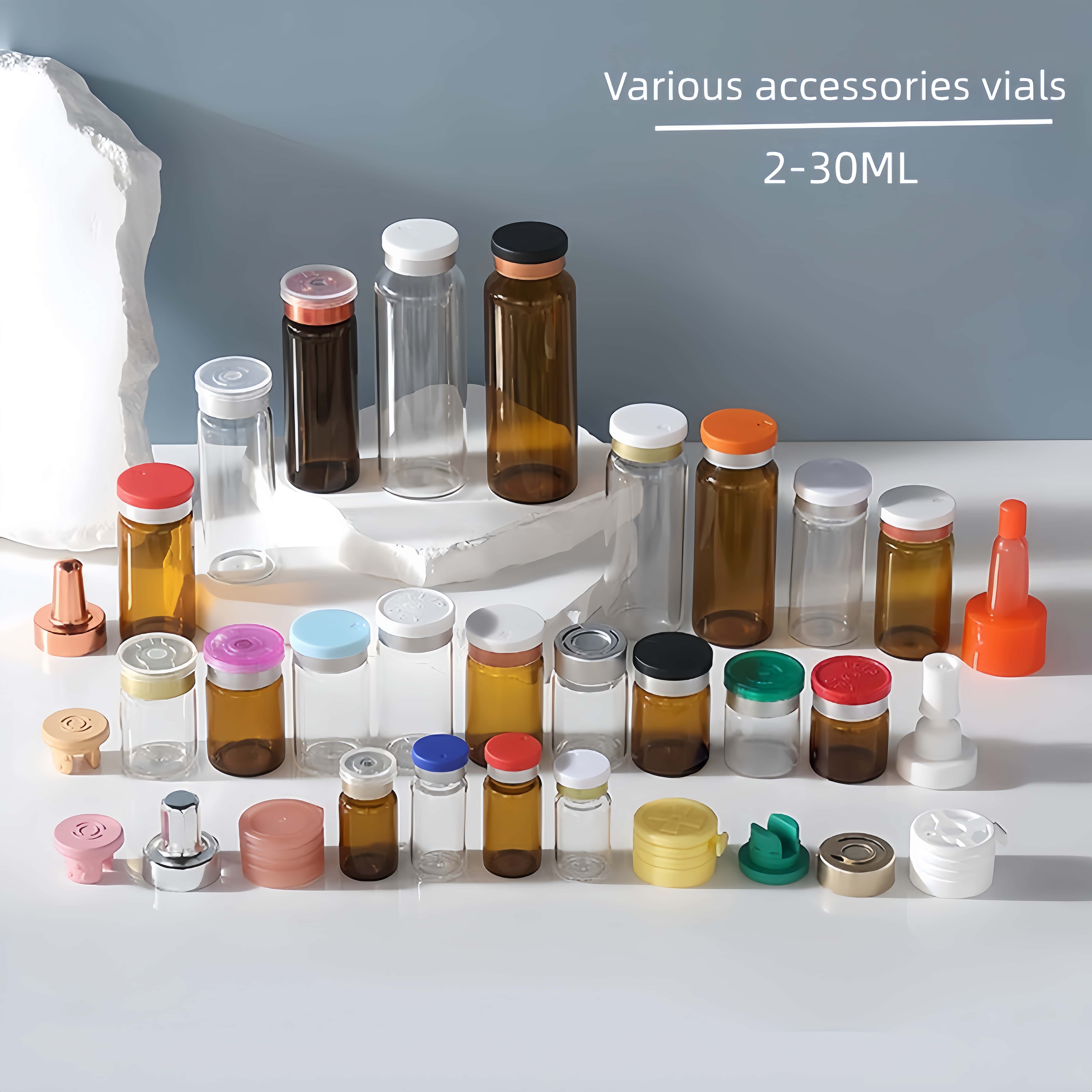 Transparent Amber Borosilicate Glass Bottles Bulk Wholesale OEM High-Quality Medical Beauty Essence Lyophilized Powder Skincare Cream