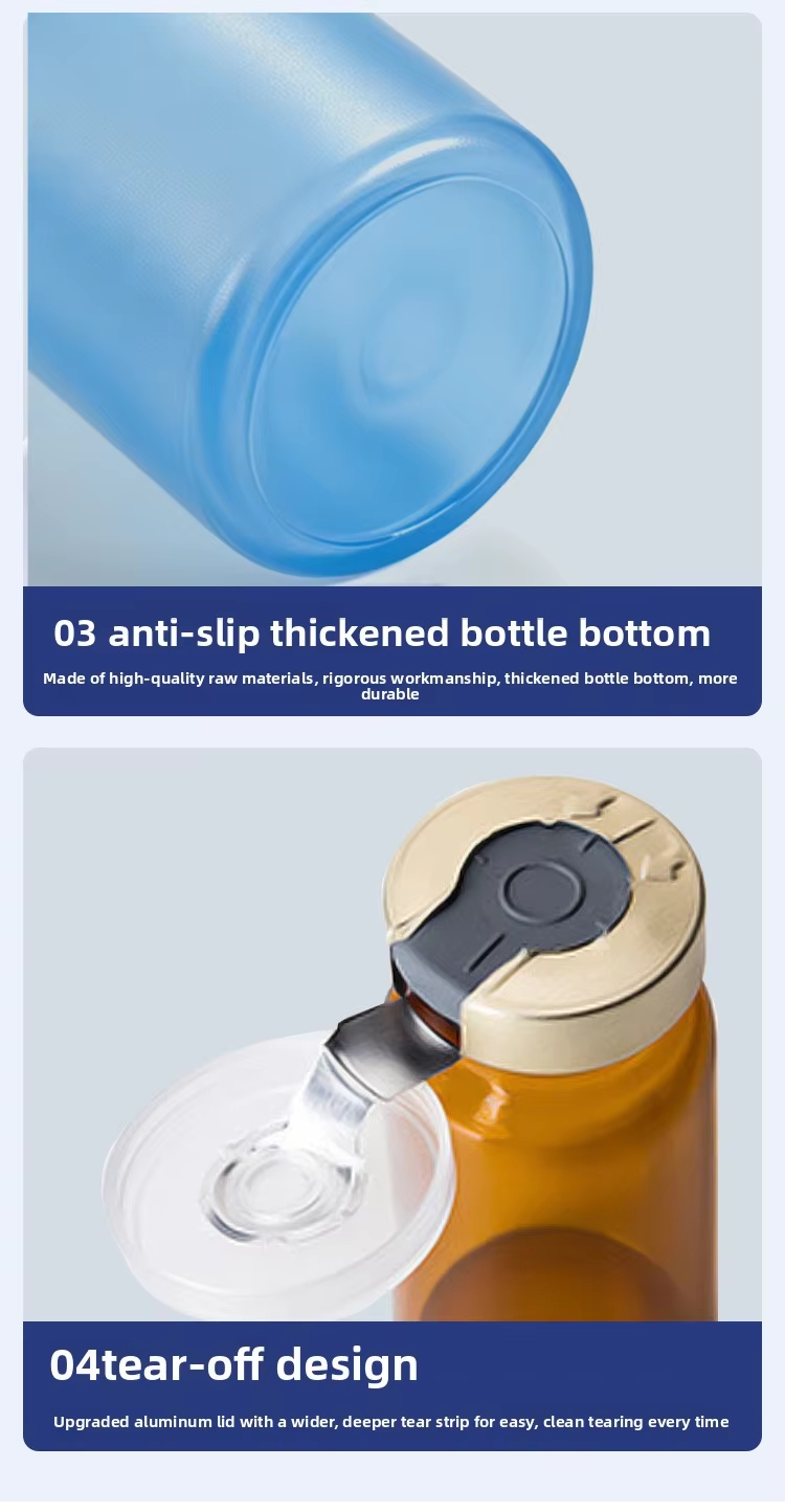 10ml medical grade pill vitamin bottle, precision screw cap, BPA free, cylindrical plastic packaging, suitable for bulk wholesale OEM healthcare