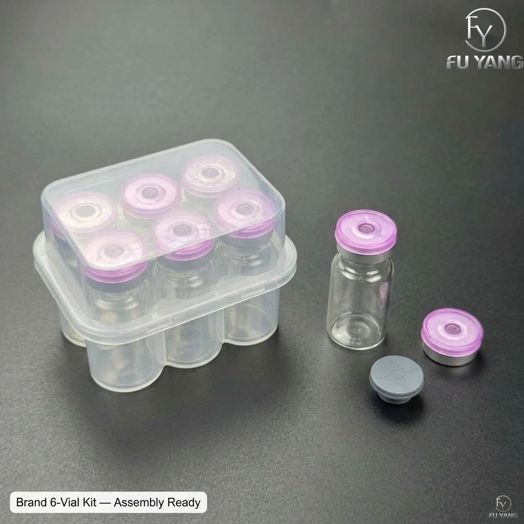 custom 6-pack vial PP case for brand sample retail packaging OEM ODM