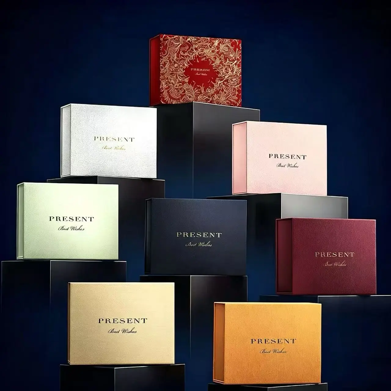 fold a paper box, gift paper storage box, paper boxes with lids – stylish 35x23x10cm household storage solution in black, orange, red, white, blue, gold and teal colors, perfect for home organization and gifting.