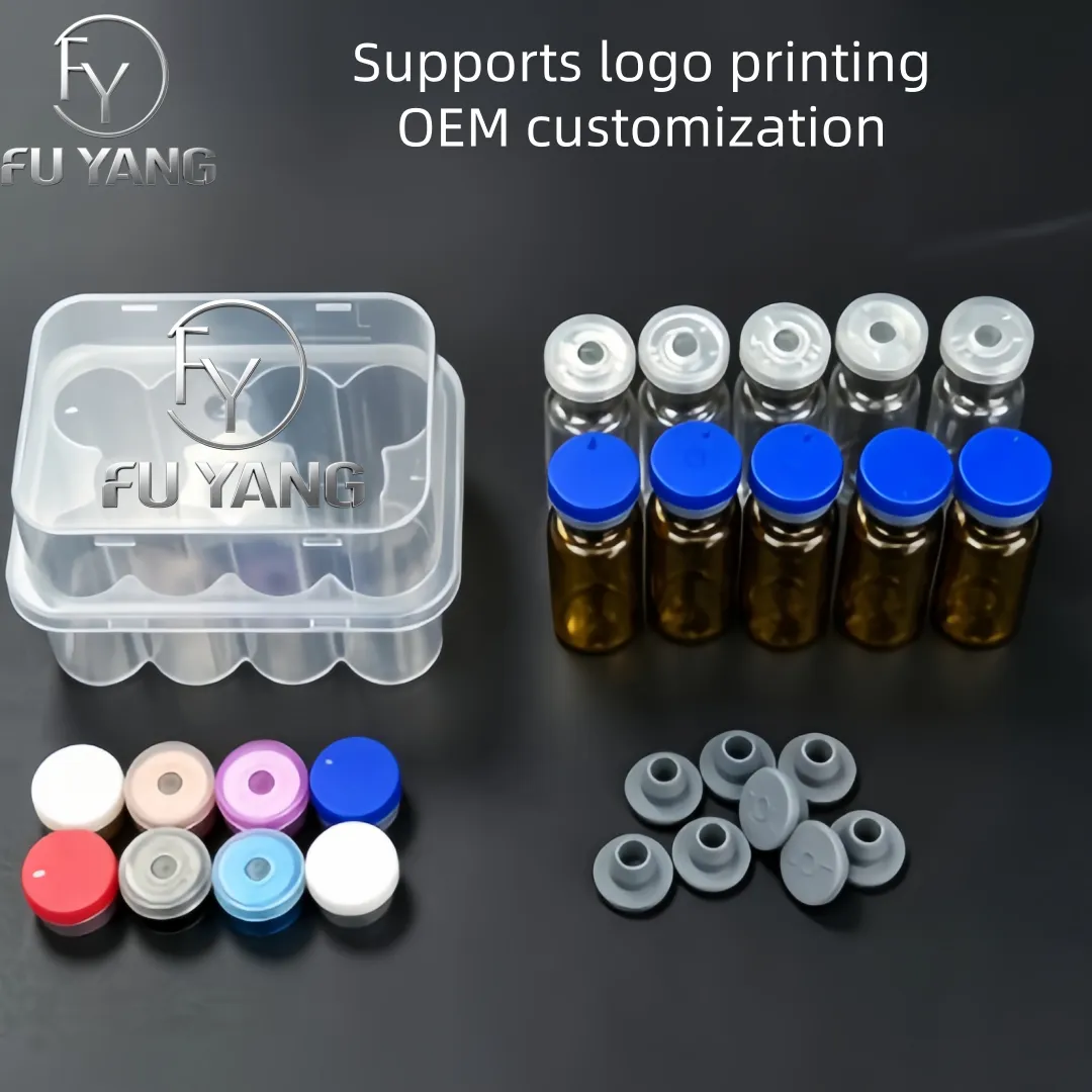 custom 3ml 10-vial complete packaging kit with transparent PP case glass vial butyl stopper and multi-color aluminum cap