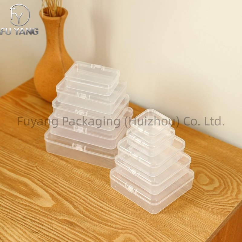 Transparent Small Square Box with Lid Tool Box Nail Art Wearable Nails Plastic Box Toy Accessories Packaging Box Desktop Organizer
