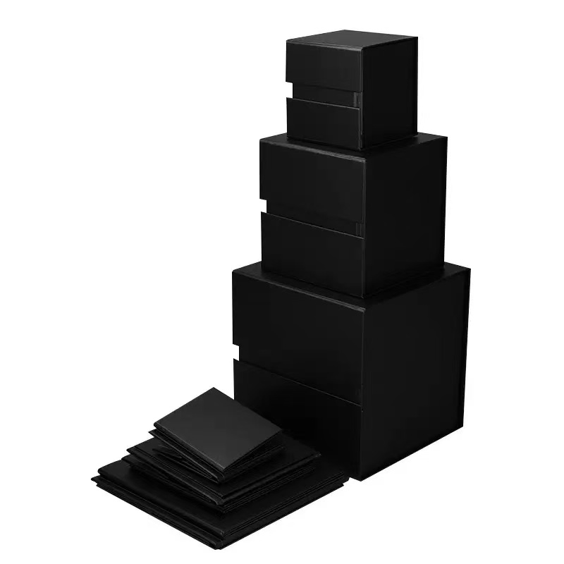 Black Matte Paper Box with Lid – Custom Size Gift Paper Storage Box & Stackable Paper Storage Box