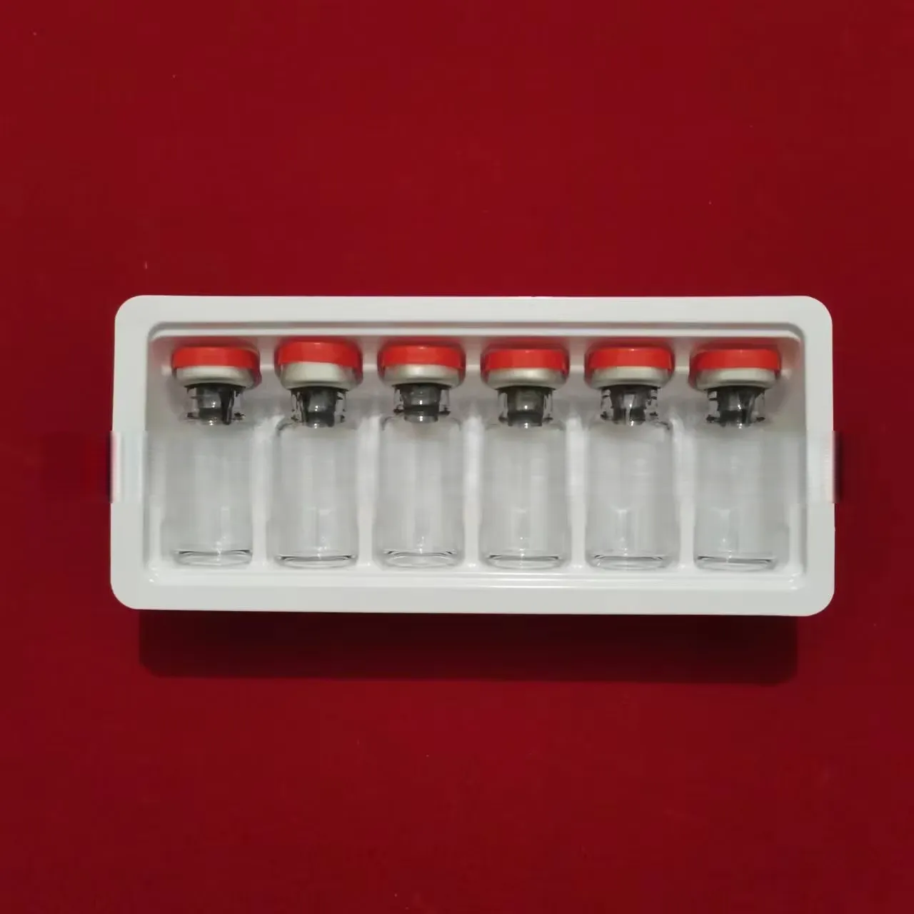 PVC Disposable Blister Packaging Tray for Freeze-Dried Powder 3ml 6 Vials Syringe Custom Packaging Plastic Box Peptide case