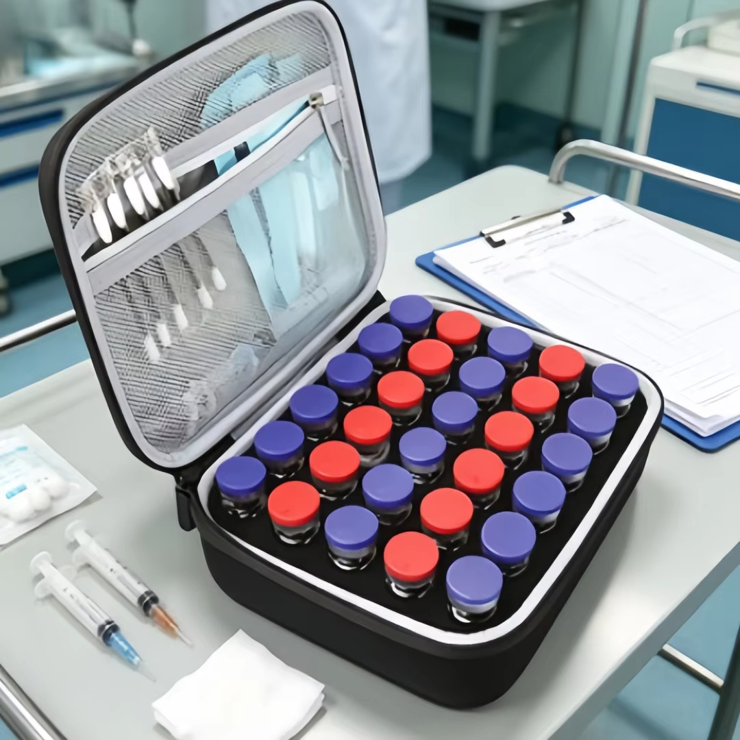 Oxford Cloth Insulin Storage Box 3ml 10ml Syringe Storage Box Refrigerator Peptide Tube Storage Box Peptide Medicine Bottle Organizer Portable Medicine Bottle Holder GLP-1