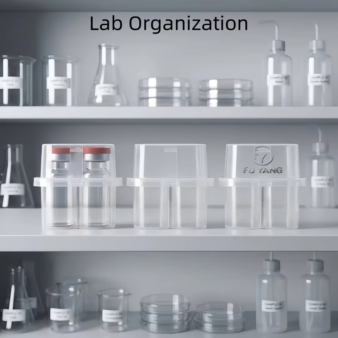 PP 2-Slot Vial Storage Box Sample Carrying Case 10ml Research Vials Shockproof Impact-Resistant for Laboratory Containers Bulk