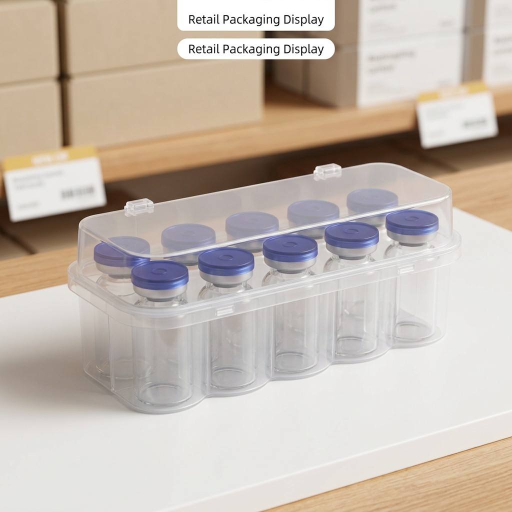 Transparent PP vial storage box for storing 3ml-10ml small vials