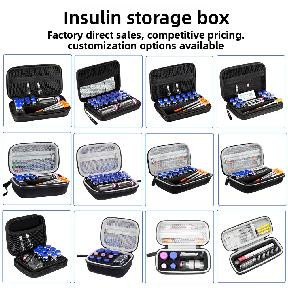 WholesaleLarge Capacity Peptide Case Insulin Storage Box Travel Medical Vial Organizer Cooling Medicine Bag Shockproof Container