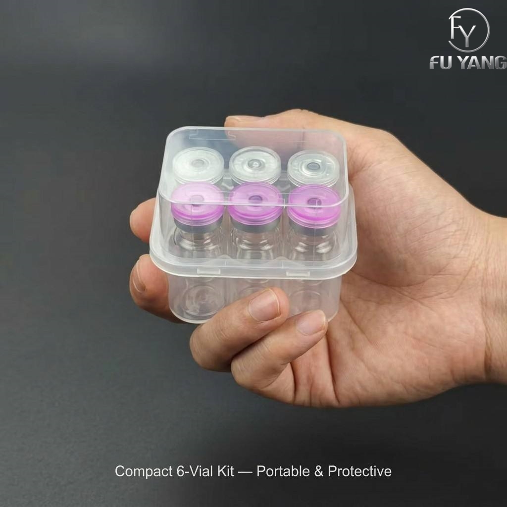 custom 6-pack vial PP case for brand sample retail packaging OEM ODM
