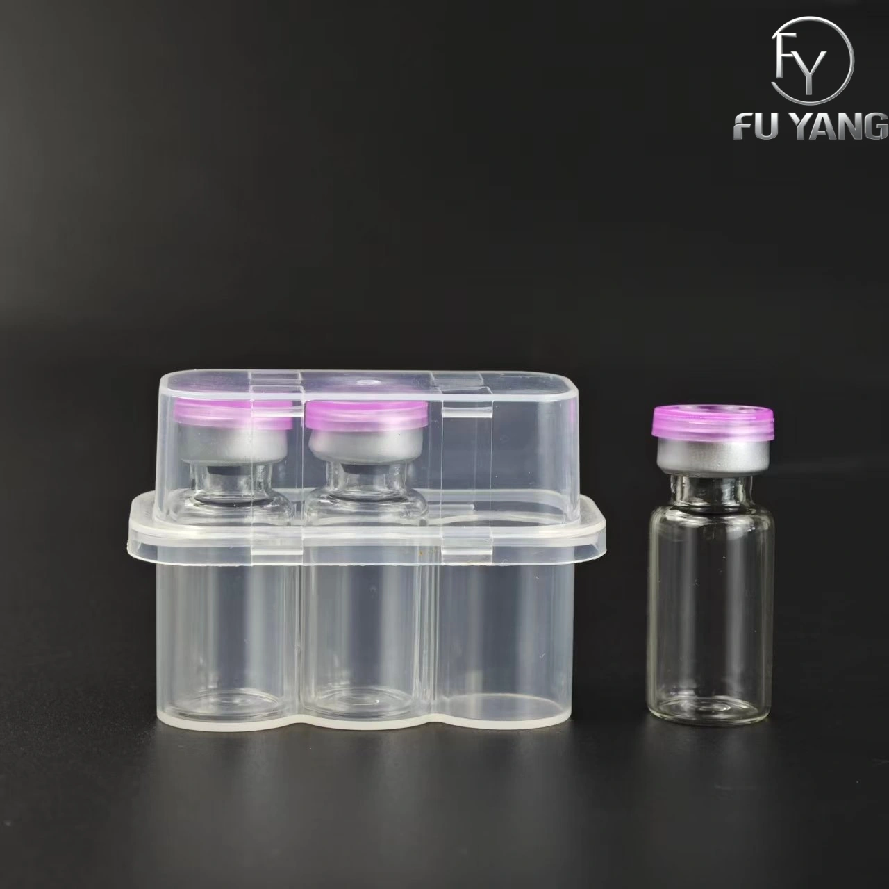 3ml 3-vial complete packaging kit with cloud-shape PP case glass vial butyl stopper and aluminum cap