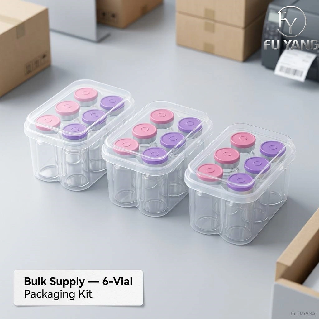 custom 6-pack vial PP case for brand sample retail packaging OEM ODM