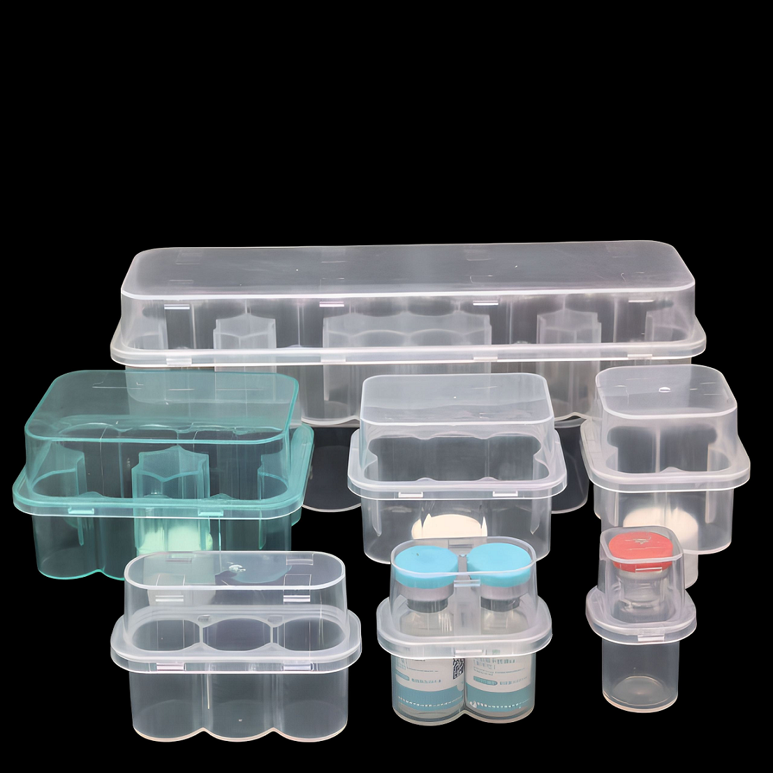 3 ml 4-piece set transparent PP tube rack OEM high quality BPA-free biological reagent storage box plastic tube rack organizer for laboratory cold chain use