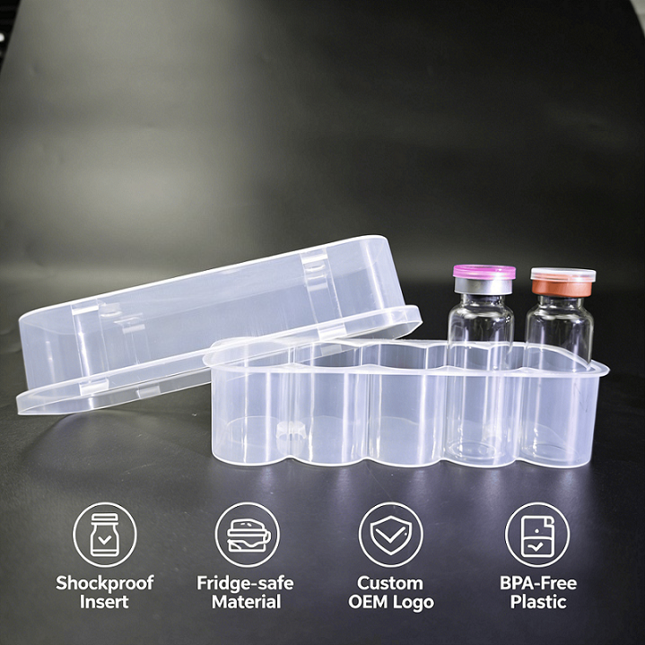High-quality BPA-free PP 20ml sample vial holder box, bulk wholesale, OEM customization, lyophilized sample storage box for cold chain laboratory use