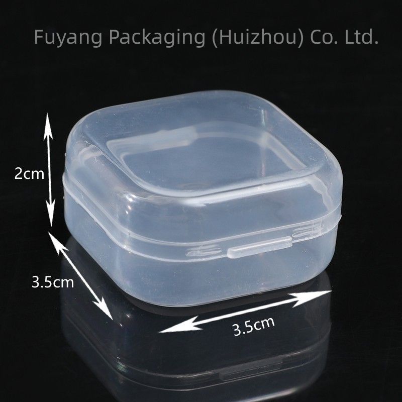 Transparent Small Square Box with Lid Tool Box Nail Art Wearable Nails Plastic Box Toy Accessories Packaging Box Desktop Organizer