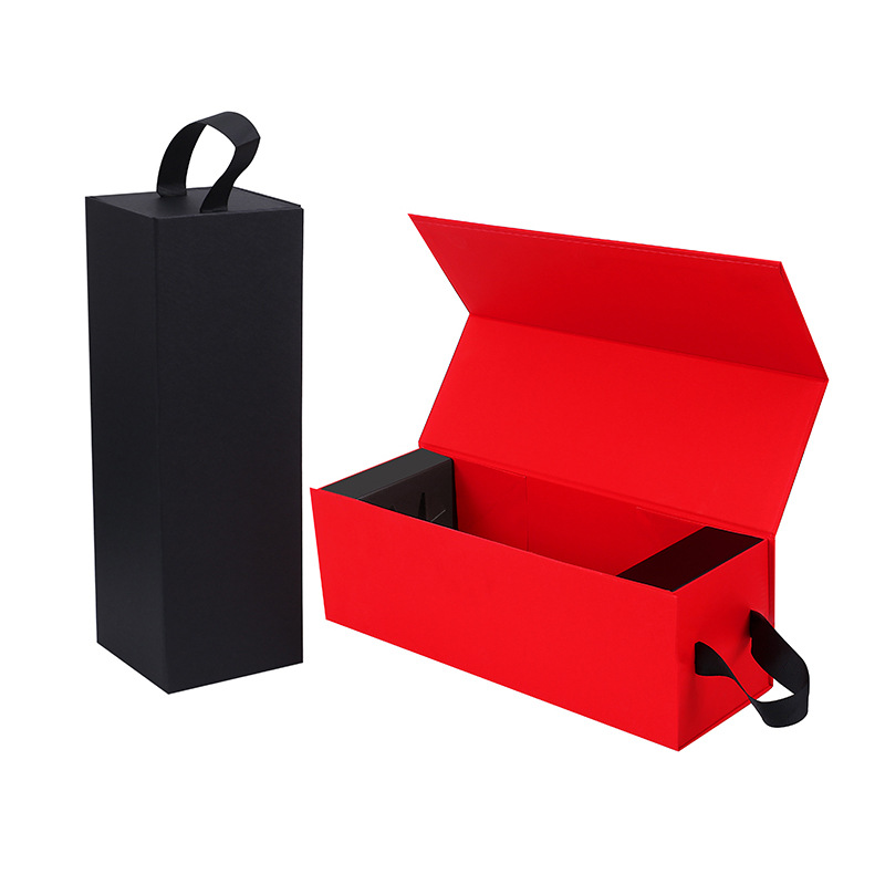 Foldable Single Bottle Wine Gift Bag with Handle – Portable Wine Carrier Bag for Gifting & Custom Logo Wine Gift Box Wholesale Solution