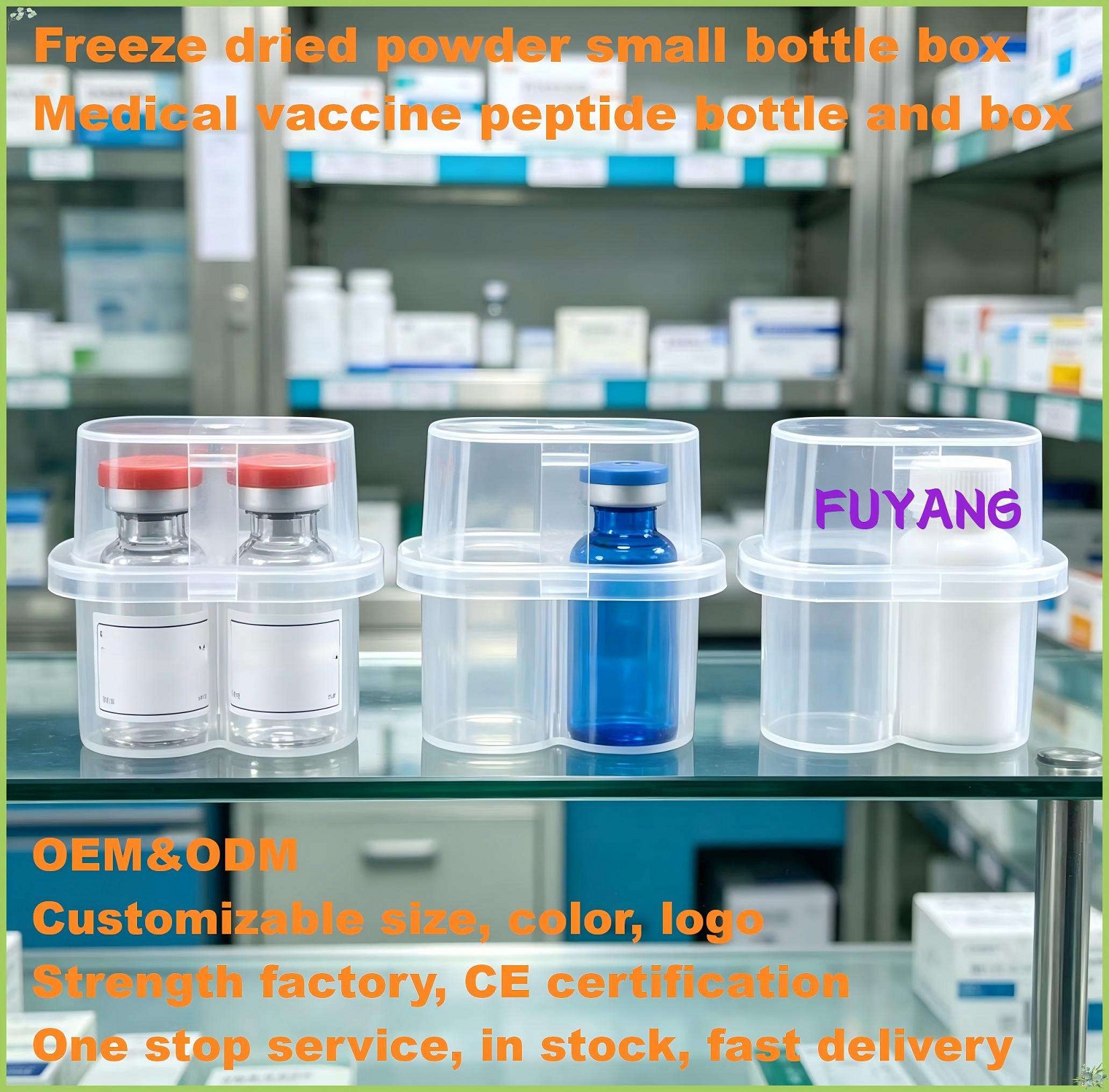 Transparent Medical Grade PP Plastic Peptide Serum Storage Box 3-20ml GLP-1 Peptide Kit Holder Stackable and Interlocking