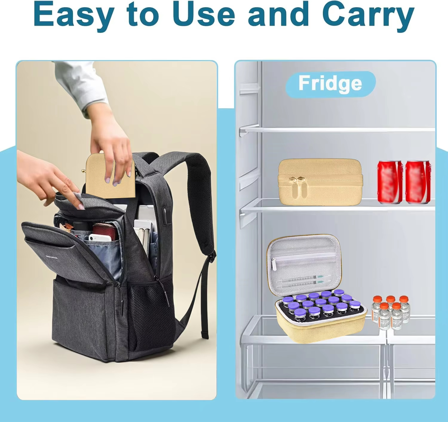 Factory Direct Insulin Cooler Bag Custom Insulated EVA/Plastic Medication Case for GLP-1 Travel Storage Eco-friendly Durable