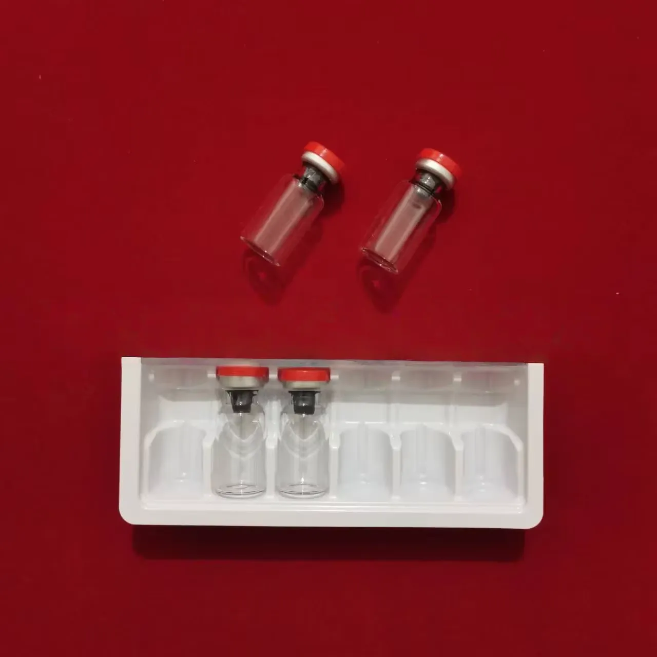 PVC Disposable Blister Packaging Tray for Freeze-Dried Powder 3ml 6 Vials Syringe Custom Packaging Plastic Box Peptide case